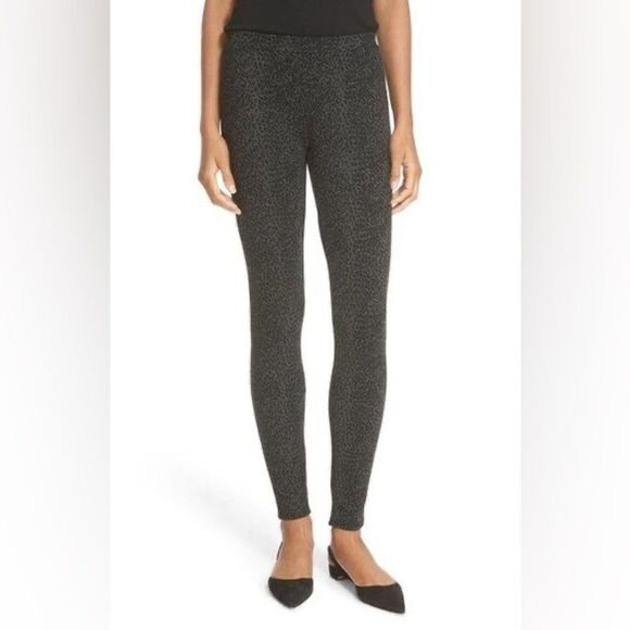 JOIE Keena Leggings Women’s Ponte Leopard Print Pull On Gray Charcoal Large - Picture 10 of 11